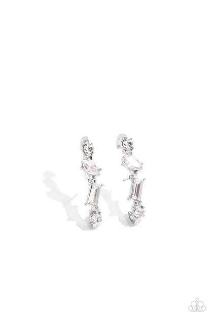 Sliding Shimmer White Earrings - Jewelry by Bretta