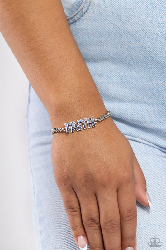 Faithful Finish Blue Bracelet - Jewelry by Bretta