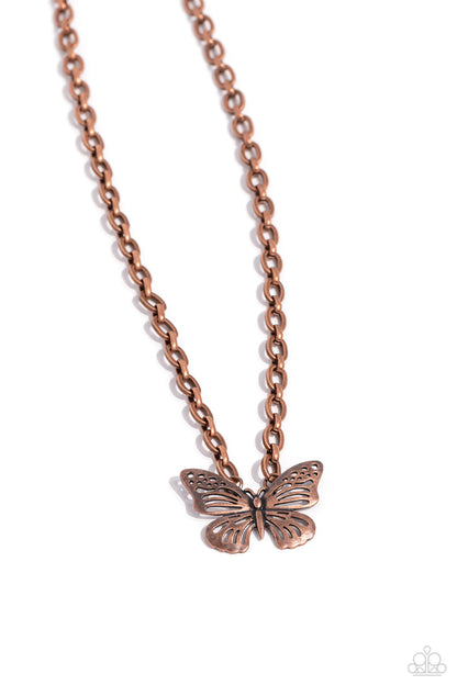 Midair Monochromatic Copper Butterfly Necklace