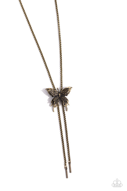 Adjustable Acclaim Brass Butterfly Necklace - Jewelry by Bretta
