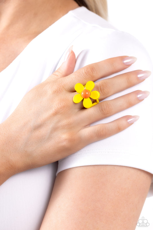 Groovy Genre Yellow Ring - Jewelry by Bretta