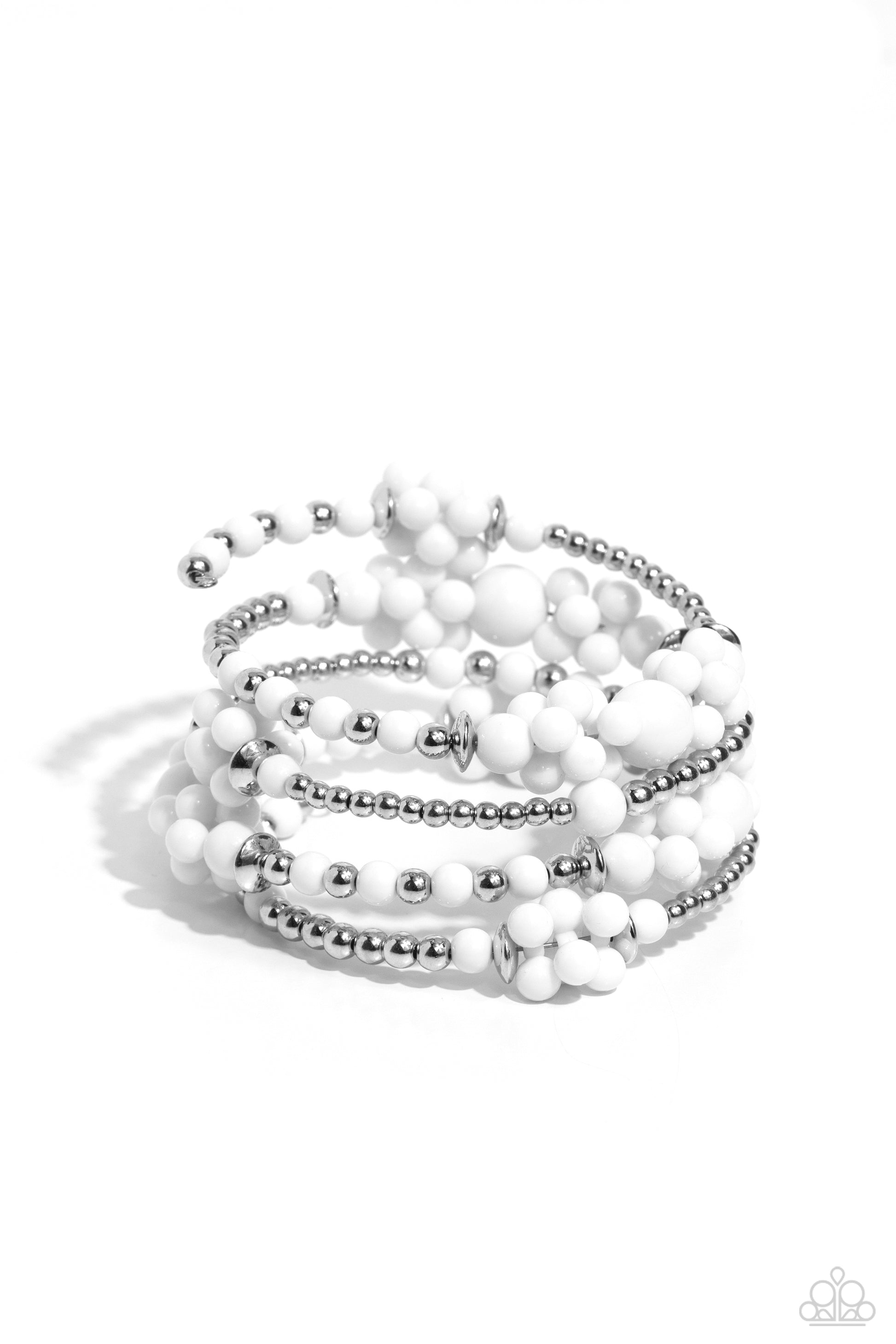 Compelling Clouds White Coil Bracelet - Jewelry by Bretta