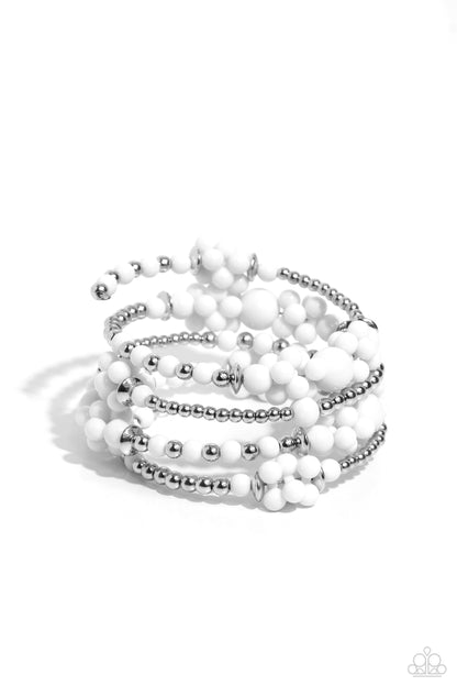 Compelling Clouds White Coil Bracelet - Jewelry by Bretta