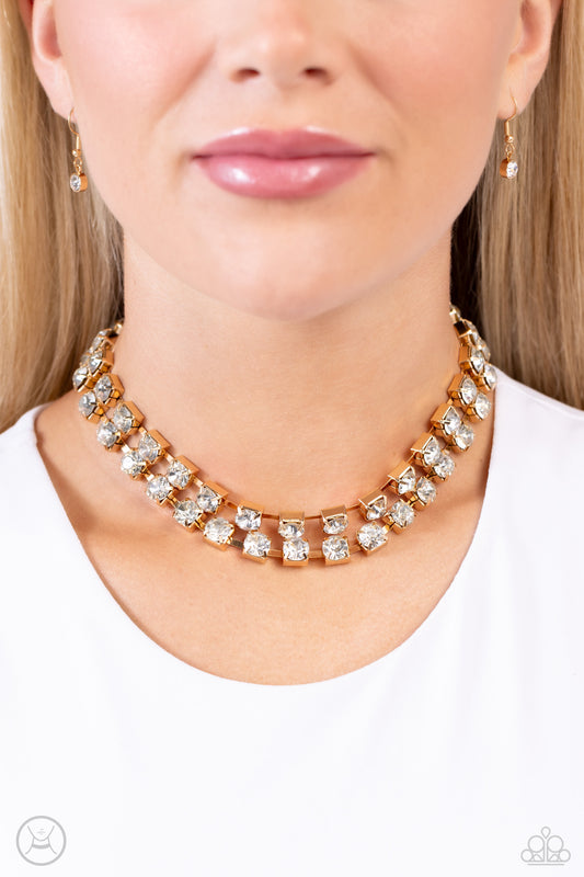 Glistening Gallery Gold Necklace - Jewelry by Bretta