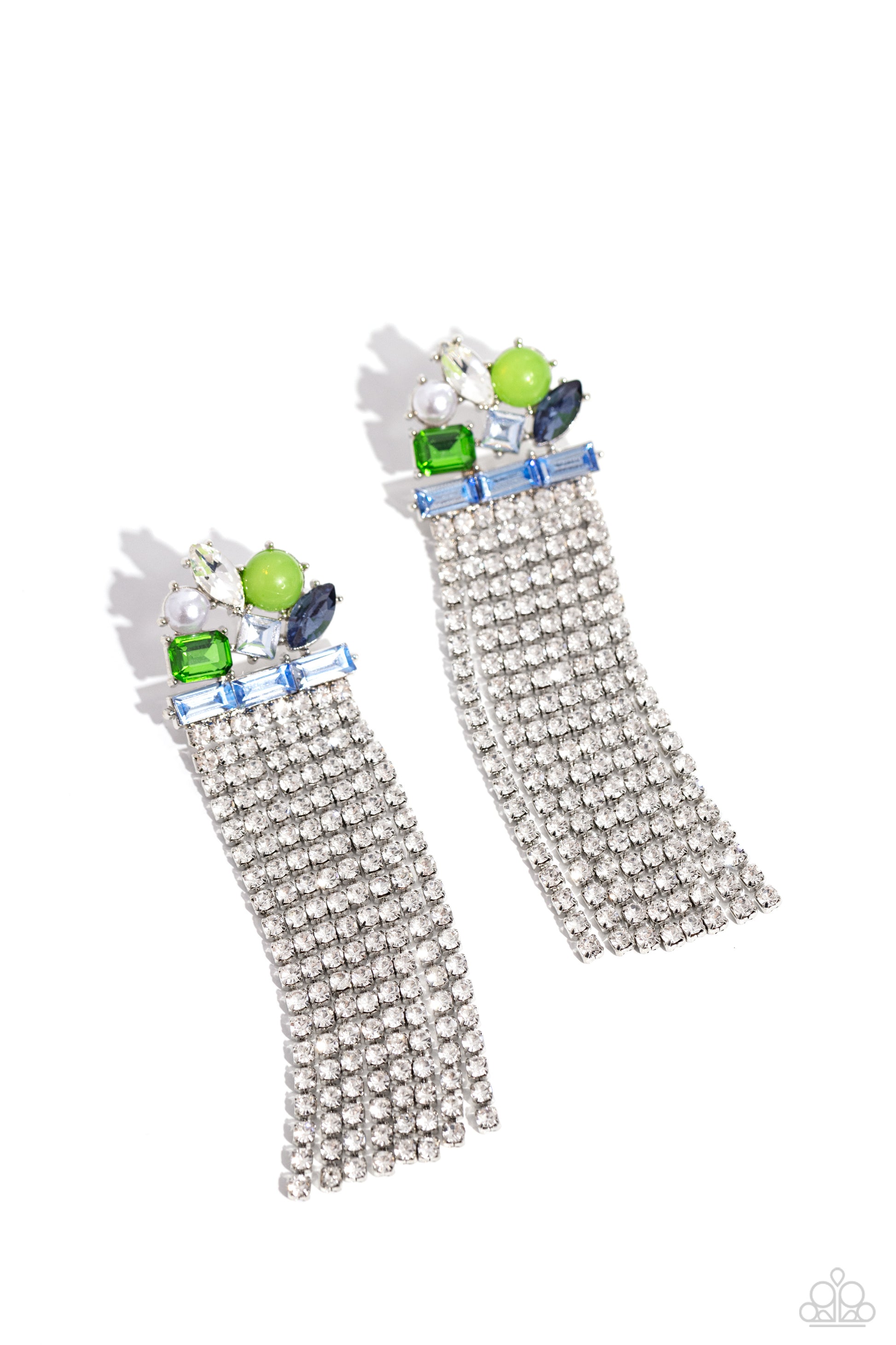 Horizontal Hallmark Blue Earrings - Jewelry by Bretta
