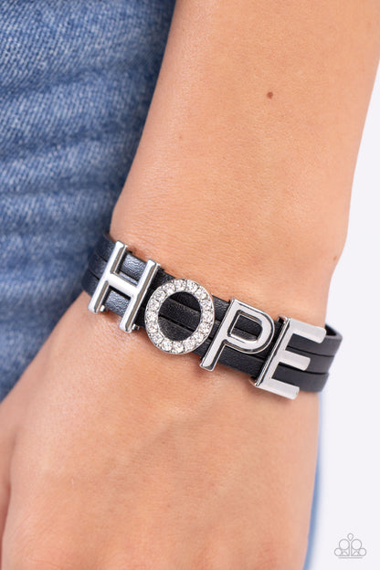 Hopeful Haute Black Bracelet - Jewelry by Bretta