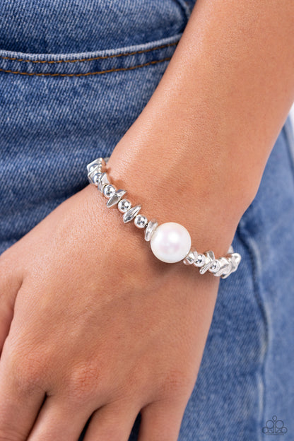 Chiseled Class White Bracelet - Jewelry by Bretta