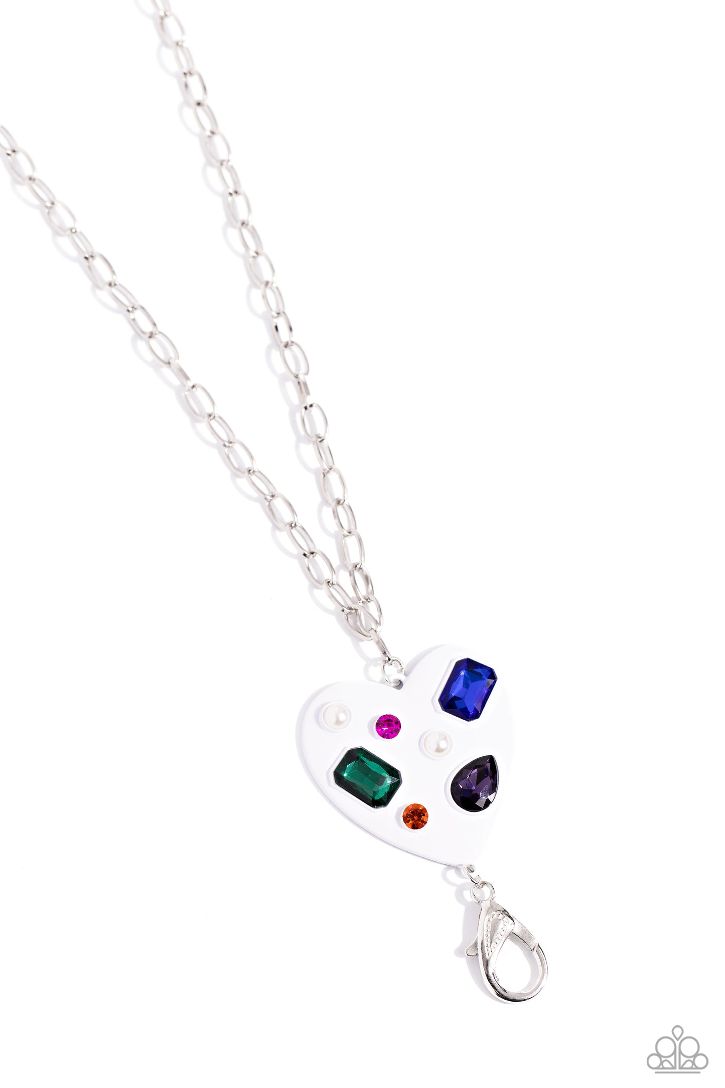 Candid Compilation White Lanyard Heart Necklace - Jewelry by Bretta