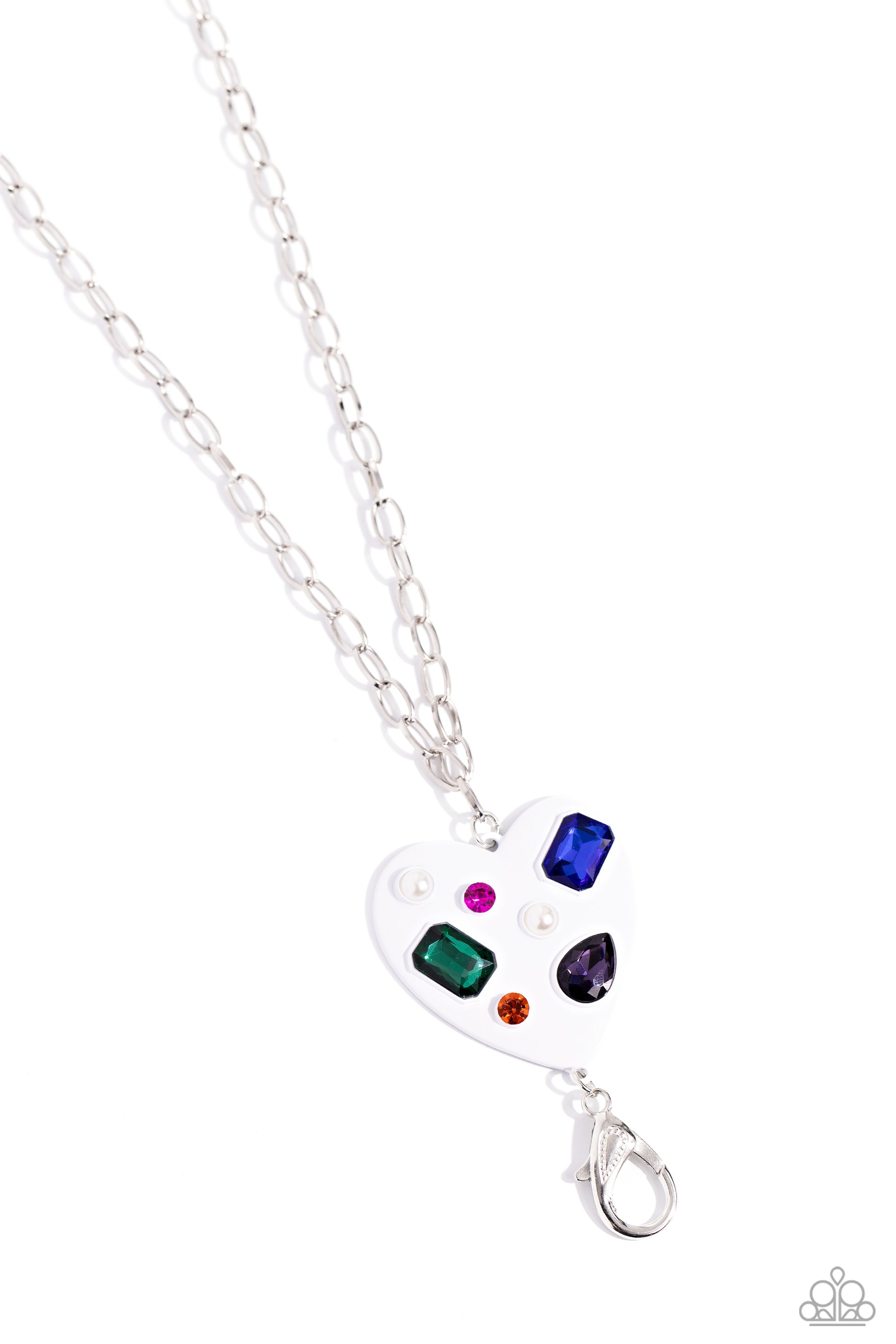 Candid Compilation White Lanyard Heart Necklace - Jewelry by Bretta