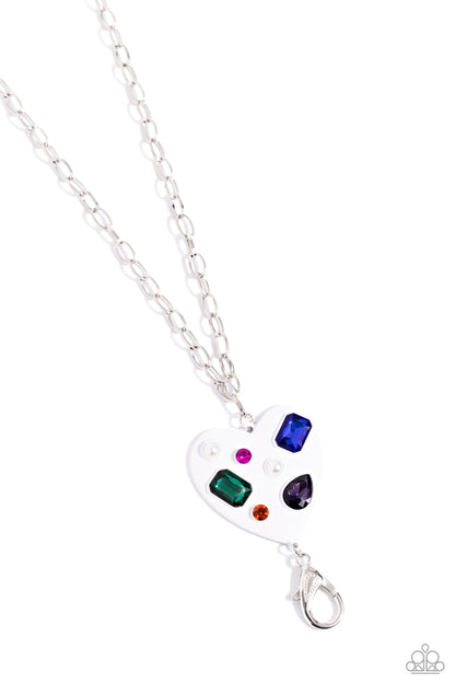 Candid Compilation White Lanyard Heart Necklace - Jewelry by Bretta