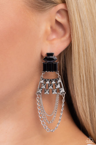 Dangling Art Deco Black Earrings - Jewelry by Bretta