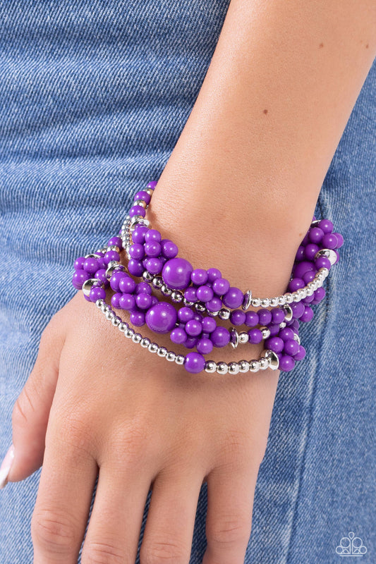 Compelling Clouds Purple coil Bracelet - Jewelry by Bretta