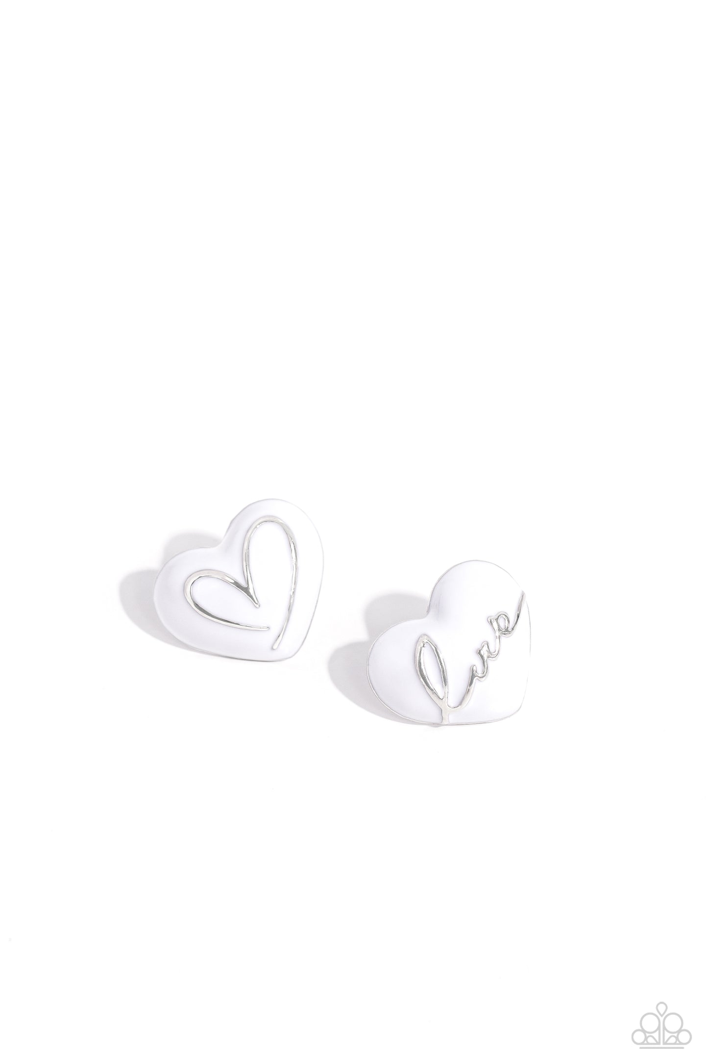 Glimmering Love White Earrings - Jewelry by Bretta