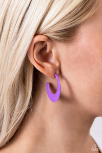Fun-Loving Feature Purple Hoop Earrings - Jewelry by Bretta