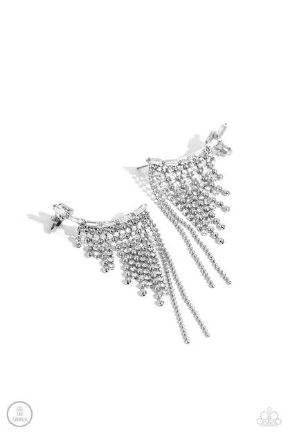 Tapered Tease White Earrings - Jewelry by Bretta