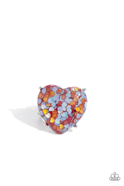 Patterned Promenade Red Heart Ring - Jewelry by Bretta