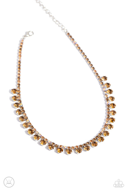 Ritzy Rhinestones Brown Necklace - Jewelry by Bretta