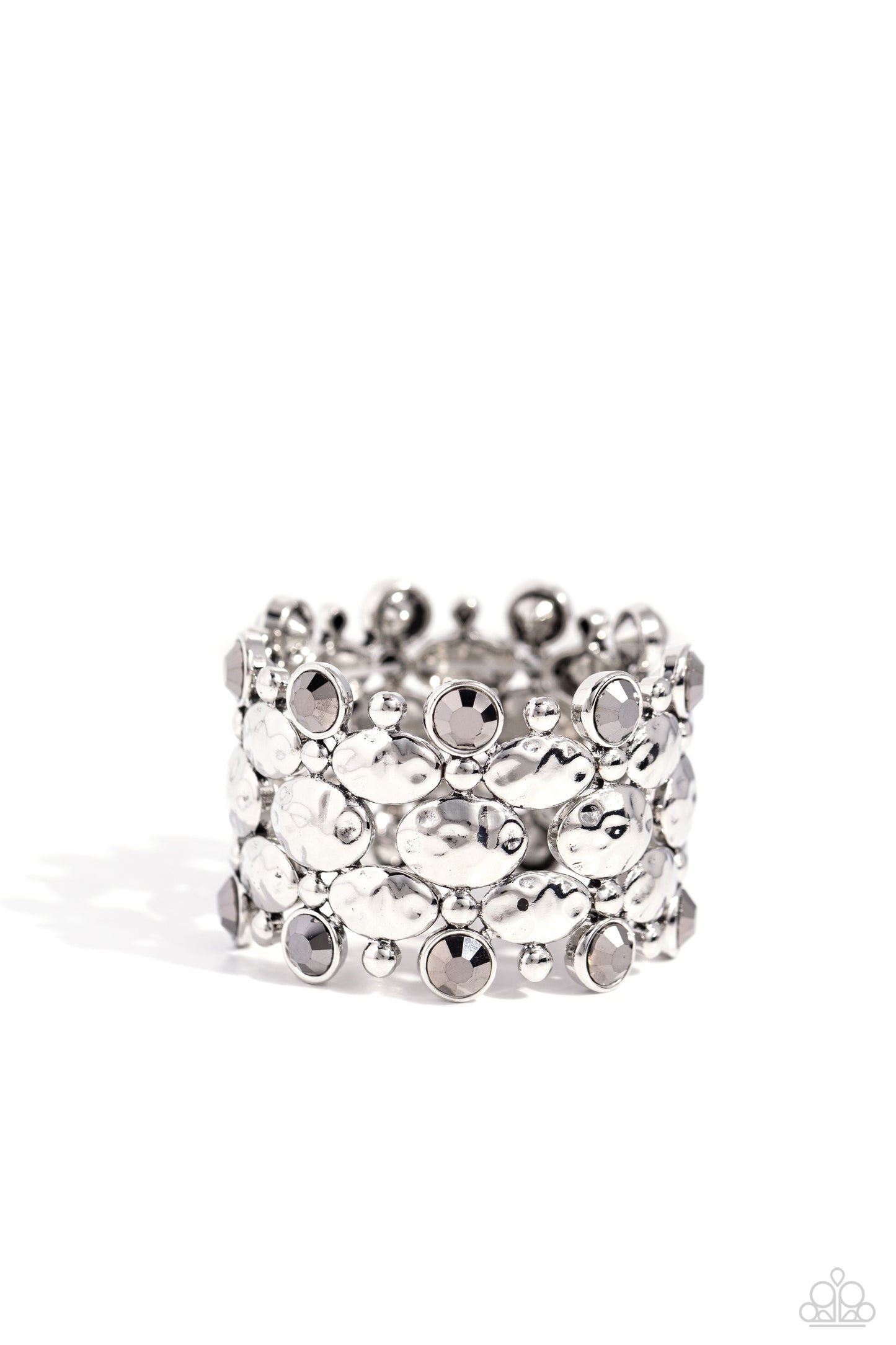Hammered Headliner Silver Bracelet - Jewelry by Bretta
