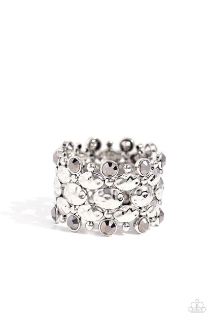 Hammered Headliner Silver Bracelet - Jewelry by Bretta