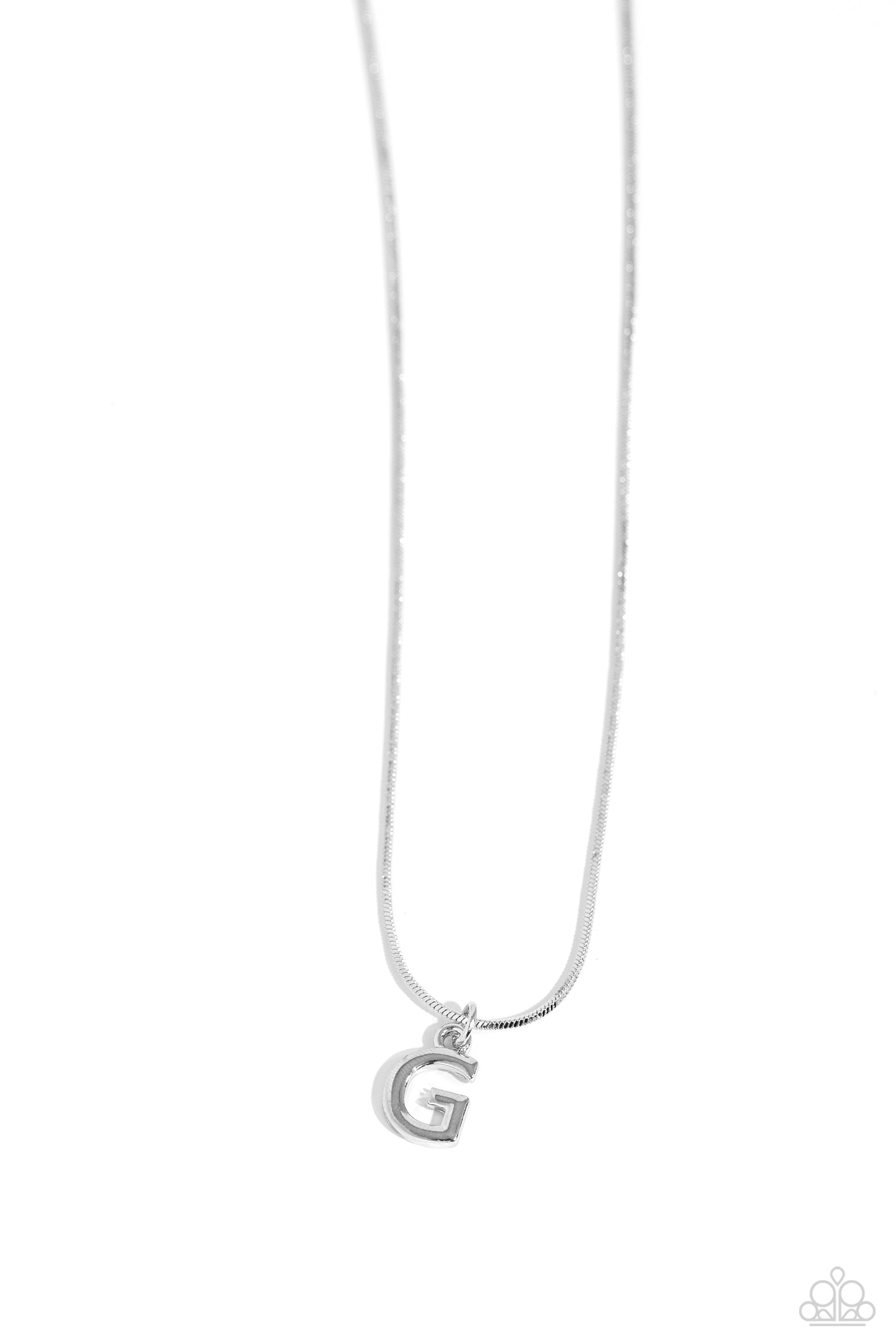 Seize the Initial - Silver - G Silver Necklace - Jewelry by Bretta