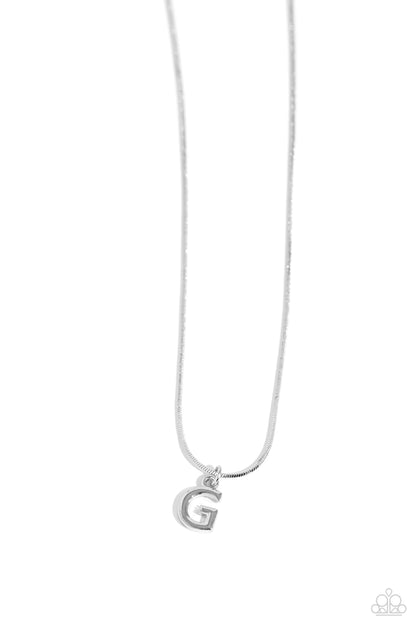 Seize the Initial - Silver - G Silver Necklace - Jewelry by Bretta