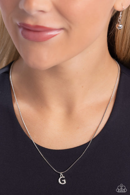 Seize the Initial - Silver - G Silver Necklace - Jewelry by Bretta