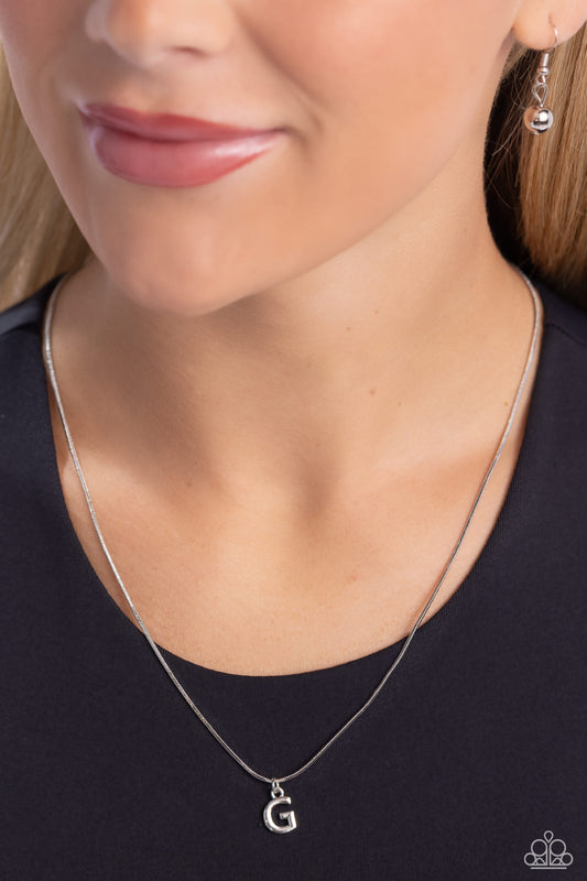 Seize the Initial - Silver - G Silver Necklace - Jewelry by Bretta