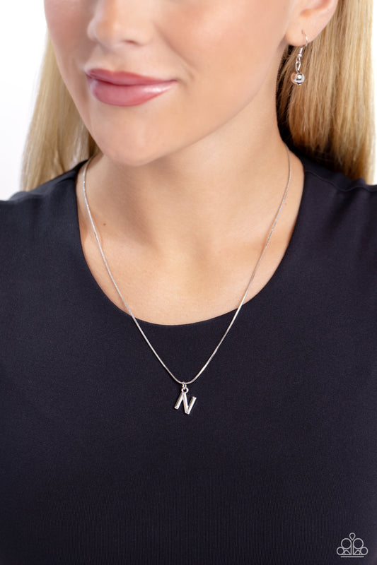 Seize the Initial - Silver - N - Necklace - Jewelry by Bretta