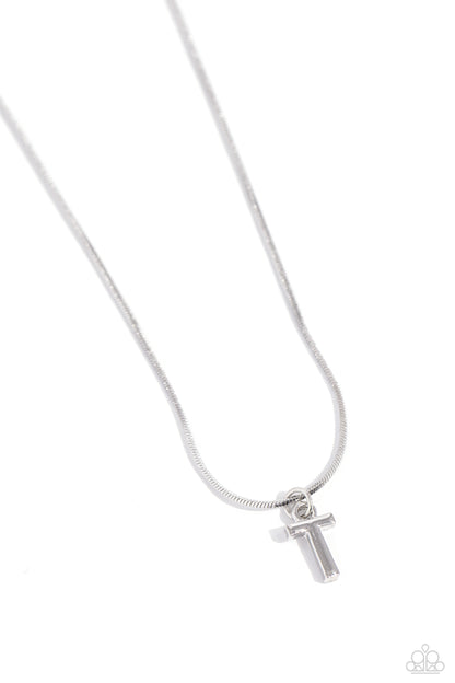 Seize the Initial - Silver T Initial Necklace - Jewelry by Bretta