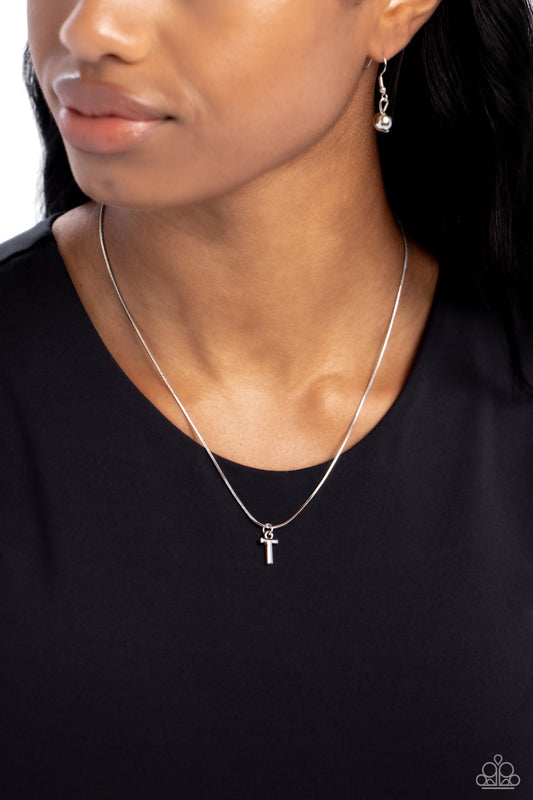 Seize the Initial - Silver T Initial Necklace - Jewelry by Bretta