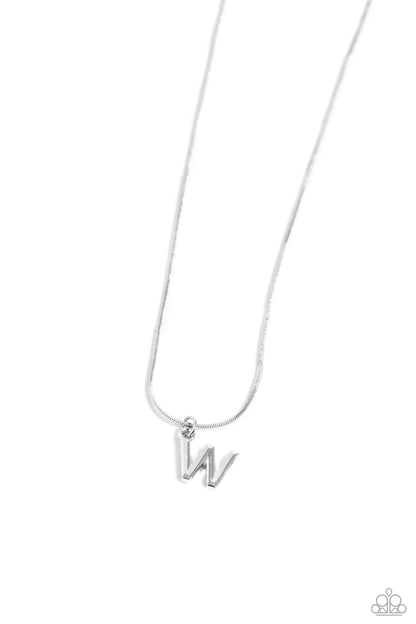 Seize the Initial - Silver W Necklace - Jewelry by Bretta