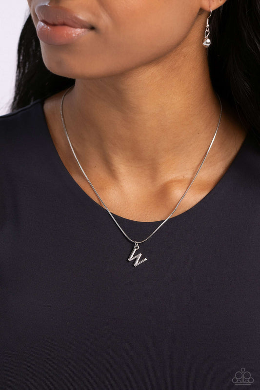 Seize the Initial - Silver W Necklace - Jewelry by Bretta