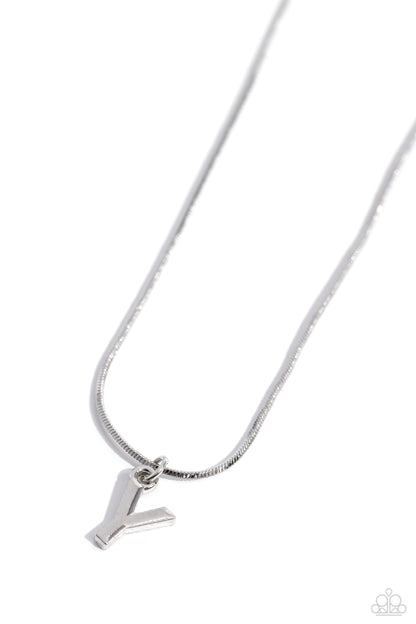 Seize the Initial Silver - Y Necklace - Jewelry by Bretta