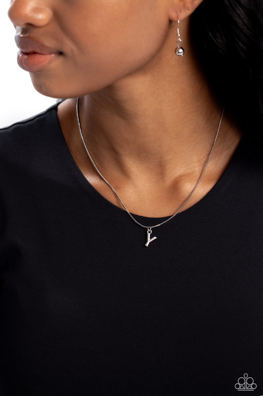 Seize the Initial Silver - Y Necklace - Jewelry by Bretta
