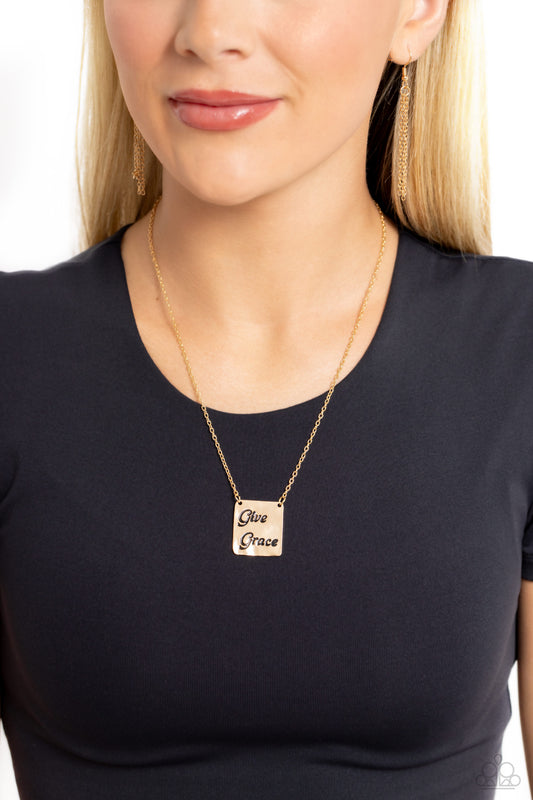 Give Grace Gold Necklace - Jewelry by Bretta