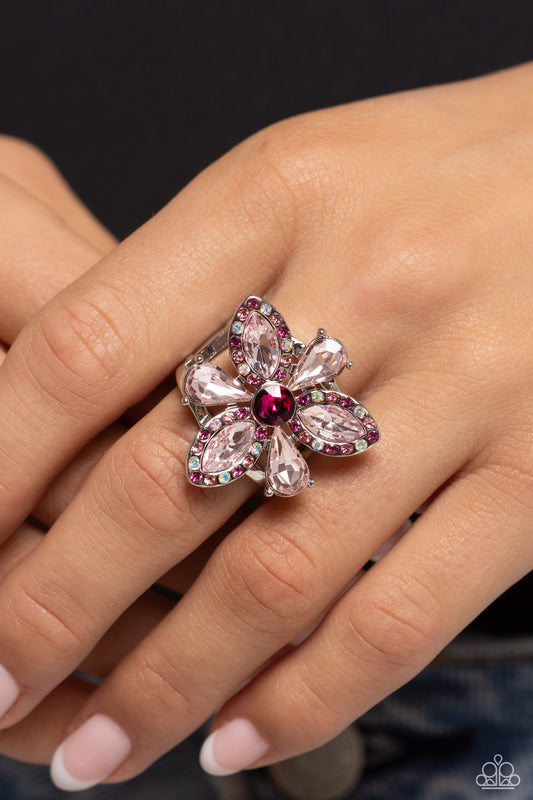 Blazing Blooms Pink Ring - Jewelry by Bretta