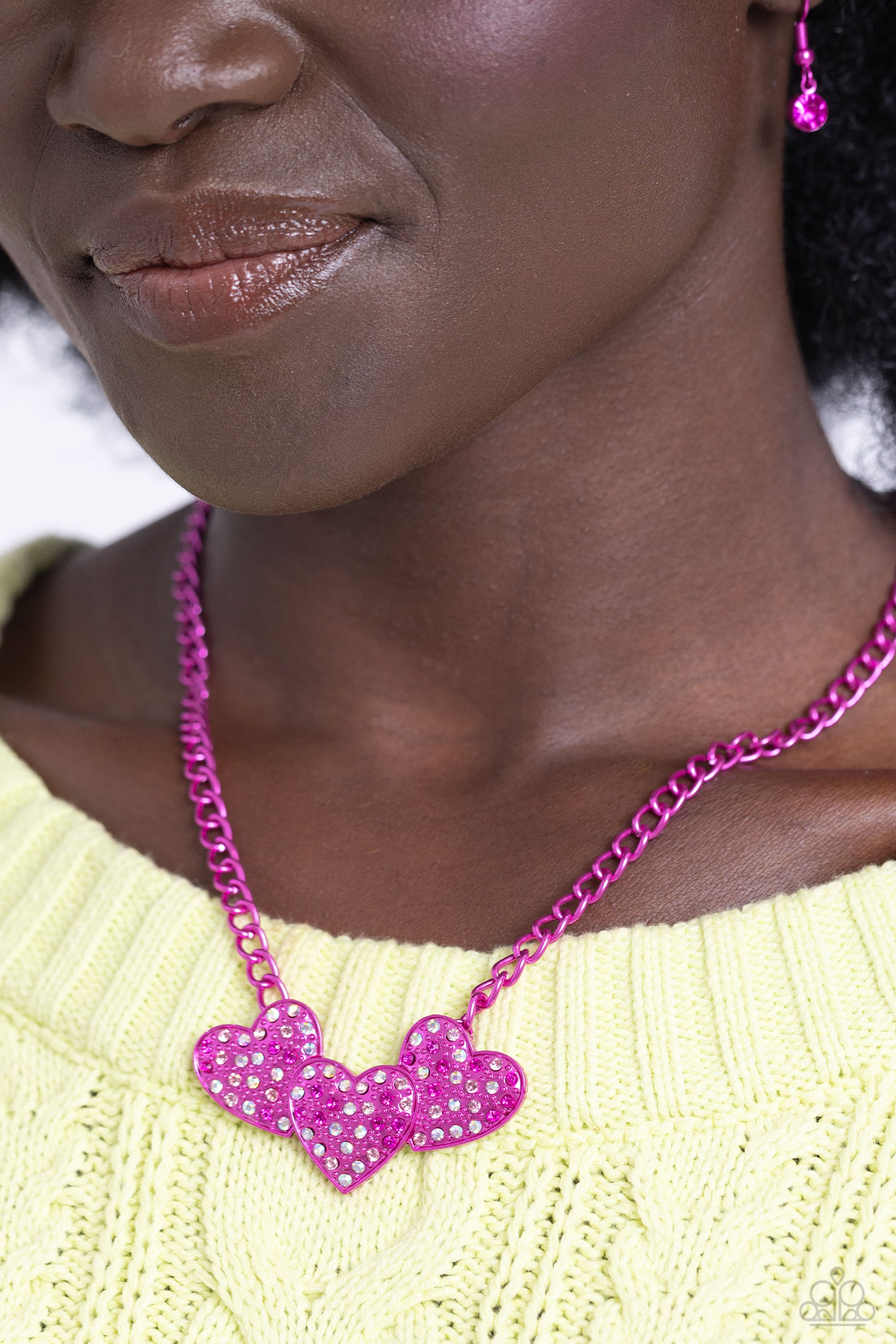 Low-Key Lovestruck Pink Necklace and Bracelet set - Jewelry by Bretta