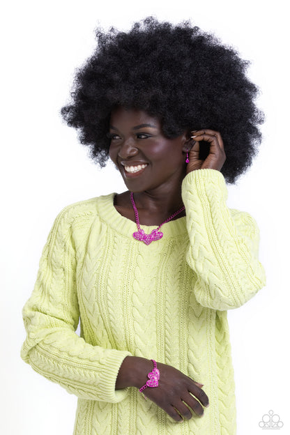 Low-Key Lovestruck Pink Necklace and Bracelet set - Jewelry by Bretta