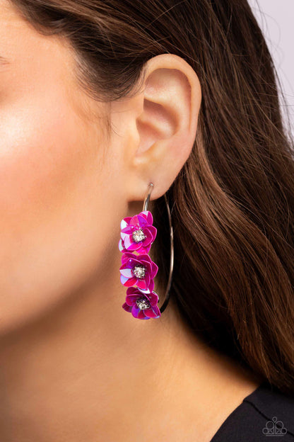 Ethereal Embellishment Pink Hoop Earrings  - Jewelry by Bretta