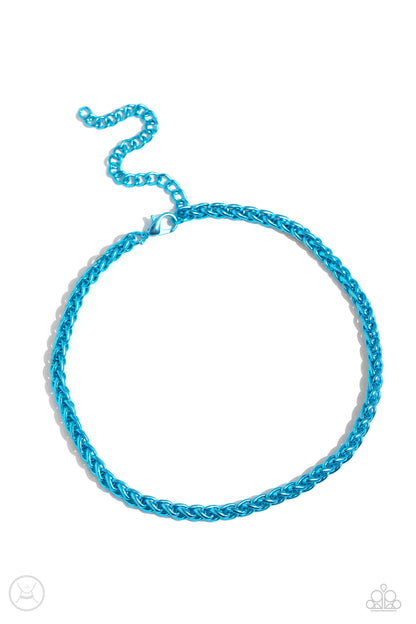 Braided Battalion Blue Necklace  - Jewelry by Bretta