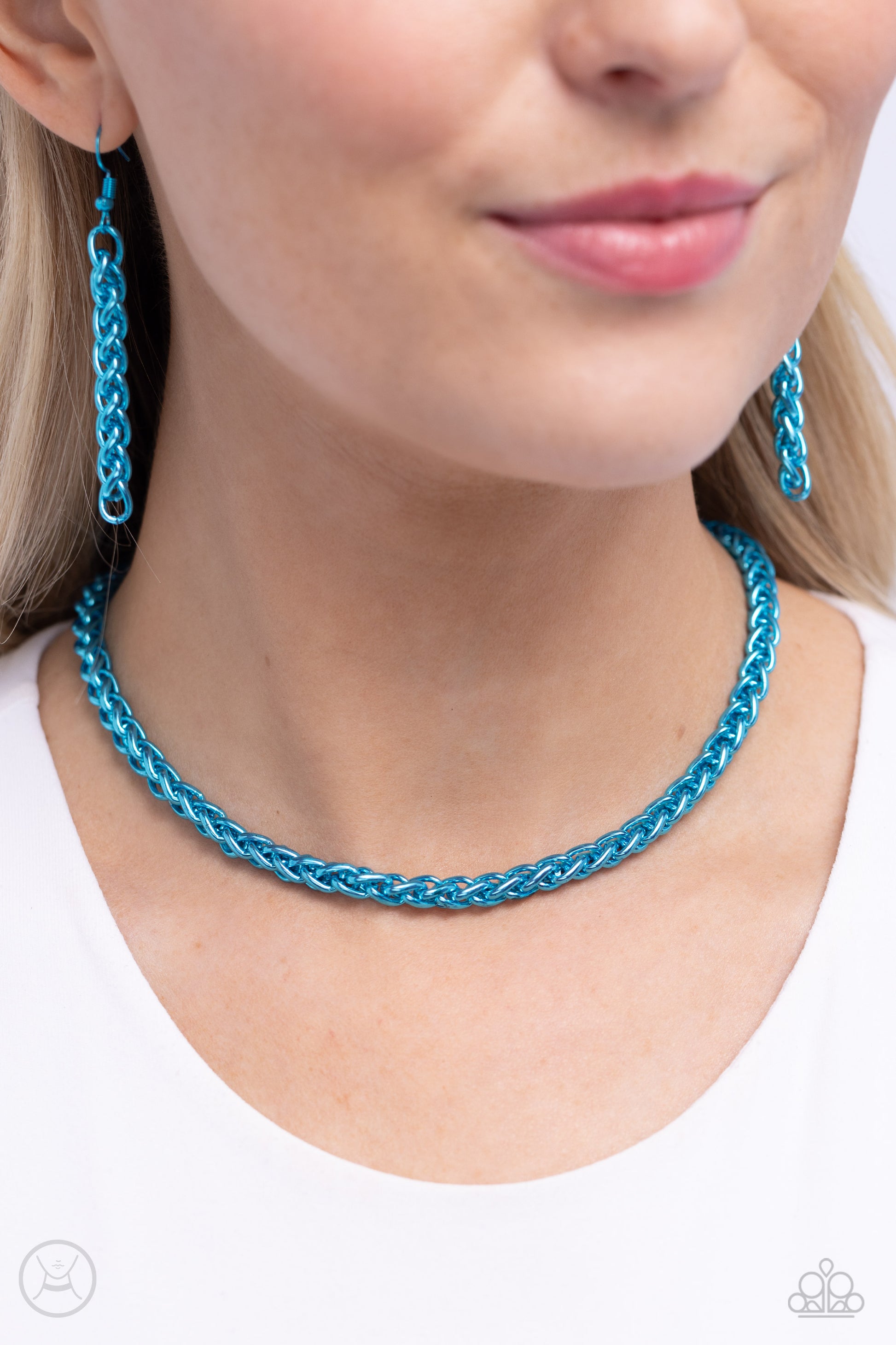 Braided Battalion Blue Necklace  - Jewelry by Bretta