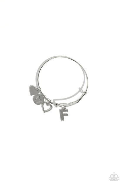 Making It INITIAL - Silver - F Bracelet - Jewelry by Bretta
