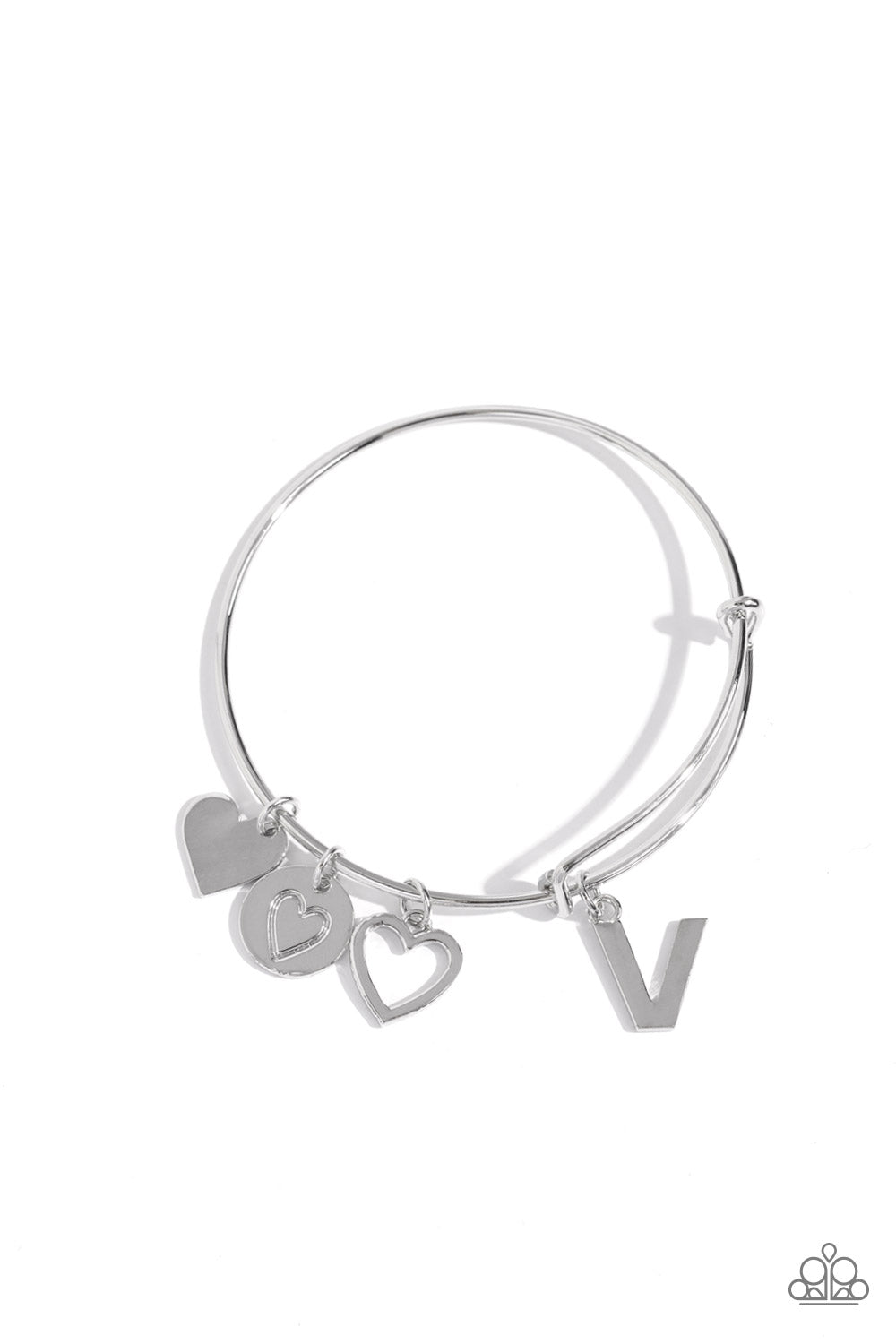 Making It INITIAL - Silver - V Bracelet - Jewelry by Bretta