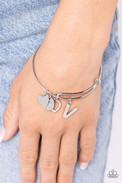 Making It INITIAL - Silver - V Bracelet - Jewelry by Bretta