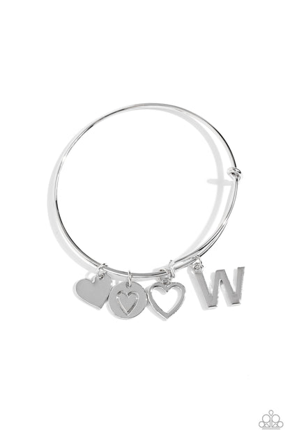 Making It INITIAL - Silver - W Bracelet - Jewelry by Bretta