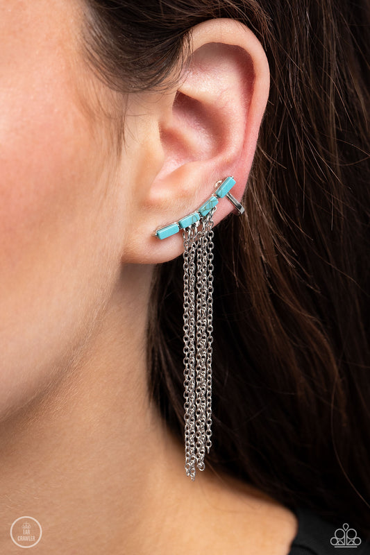 Fault Line Fringe Blue Earrings - Jewelry by Bretta