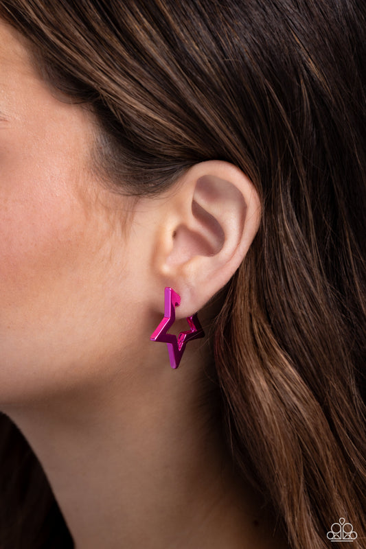 In A Galaxy STAR, STAR Away Pink Star Earrings - Jewelry by Bretta