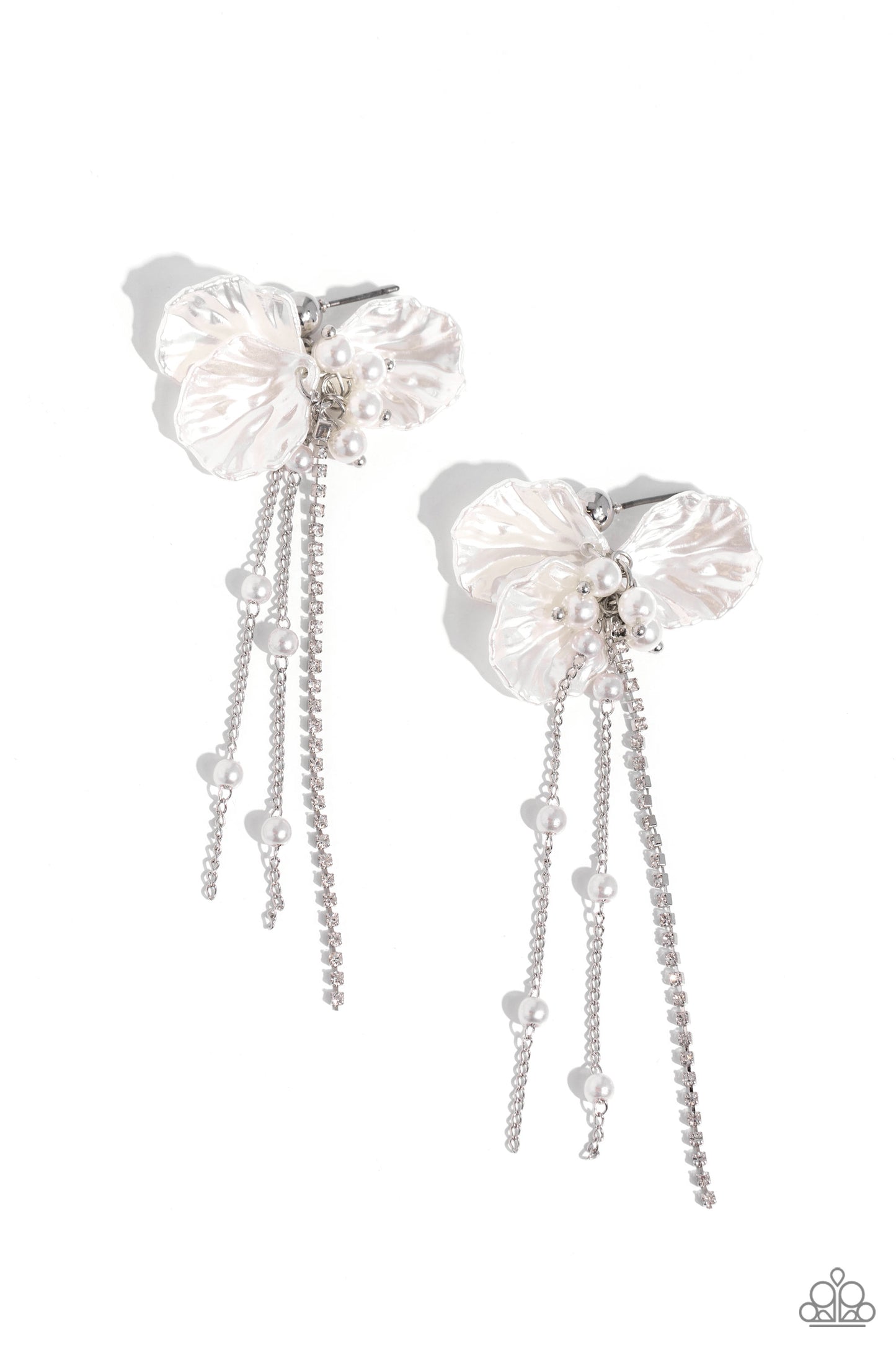 Graceful Gesture White Earrings - Jewelry by Bretta