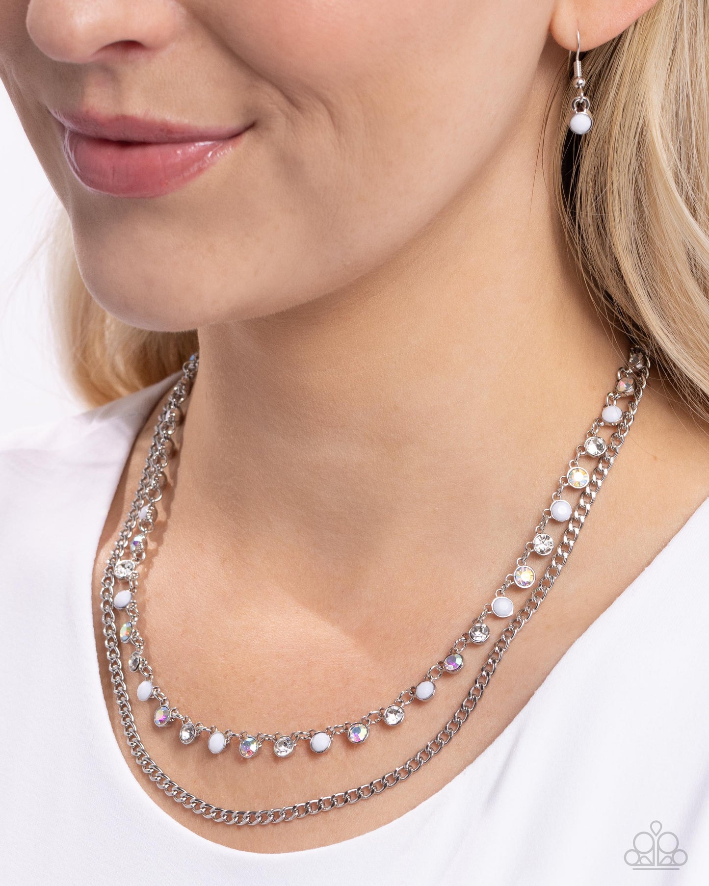 Delicate Dame White Necklace - Jewelry by Bretta