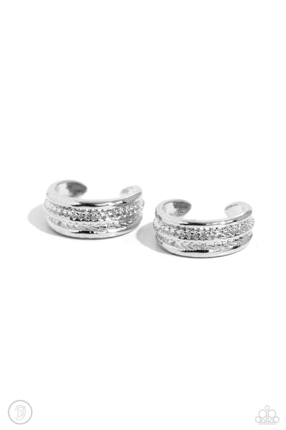 Serrated Season White Rhinestone Ear Cuff - Jewelry by Bretta